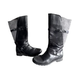 Teva De La Vina Wool Tall Boots | Blk Leather/Gray Felt | Waterproof | EUC | 7.5